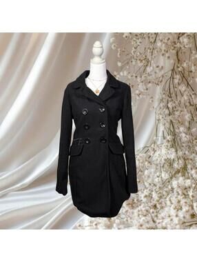 DOLLHOUSE Y2K BLACK DOUBLE BREASTED PEACOAT